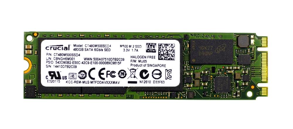 CT480M500SSD4 Crucial M500 Series 480GB MLC SATA 6Gbps M.2 2280 Internal Solid State Drive (SSD)