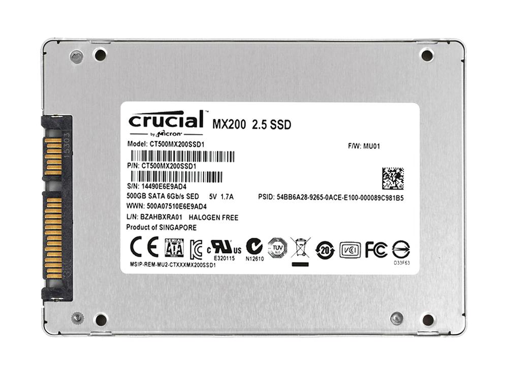CT500MX200SSD1 Crucial MX200 Series 500GB MLC SATA 6Gbps 2.5-inch Internal Solid State Drive (SSD)