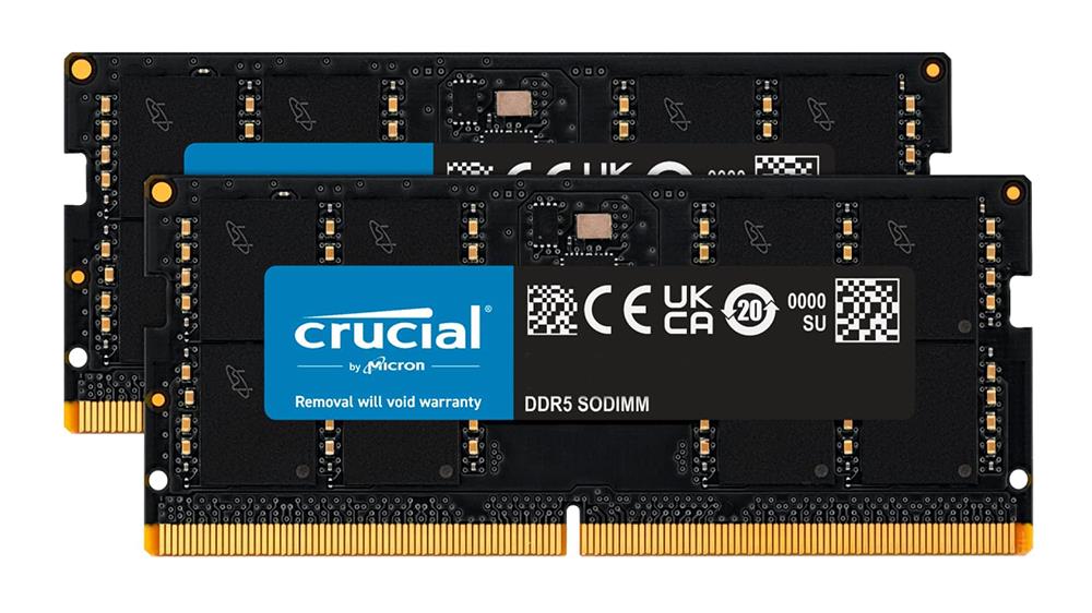 CT52SX32G Crucial 32GB Kit (2 X 16GB) PC5-41600 DDR5-5200MHz Non-ECC Unbuffered CL42 262-Pin SoDIMM 1.1V Dual Rank Memory Module