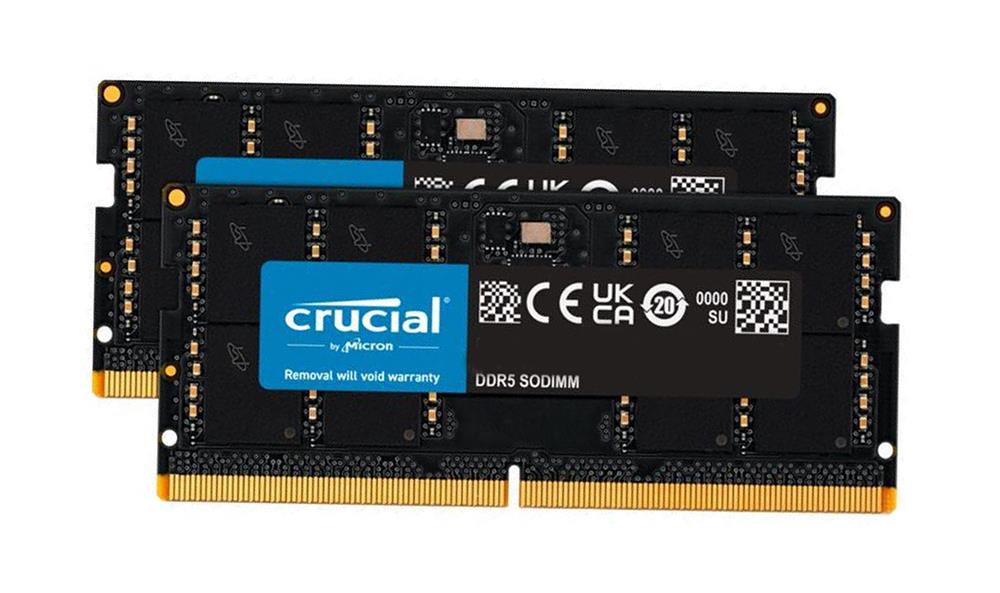 CT56SX32G Crucial 32GB Kit (2 X 16GB) PC5-44800 DDR5-5600MHz Non-ECC Unbuffered CL46 262-Pin SoDIMM 1.1V Single Rank Memory Module