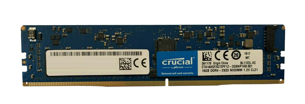 CTA18ASF2G72PF1Z Crucial 16GB PC4-21300 DDR4-2666MHz Registered ECC CL19 288-Pin NVDIMM 1.2V Single Rank Memory Module