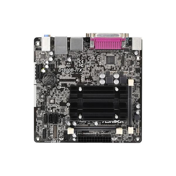 D1800B-ITX ASRock Intel Celeron J1800 Quad-Core Processors Support DDR3/DDR3L 2x DIMM 2x SATA2 3.0Gb/s Mini-ITX Motherboard (Refurbished)