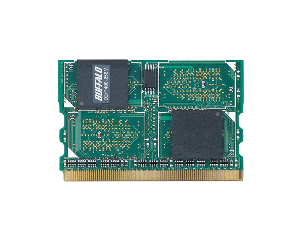D2/P400-256M Buffalo 256MB PC2-3200 DDR2-400MHz non-ECC Unbuffered CL3 172-Pin Micro-DIMM Memory Module