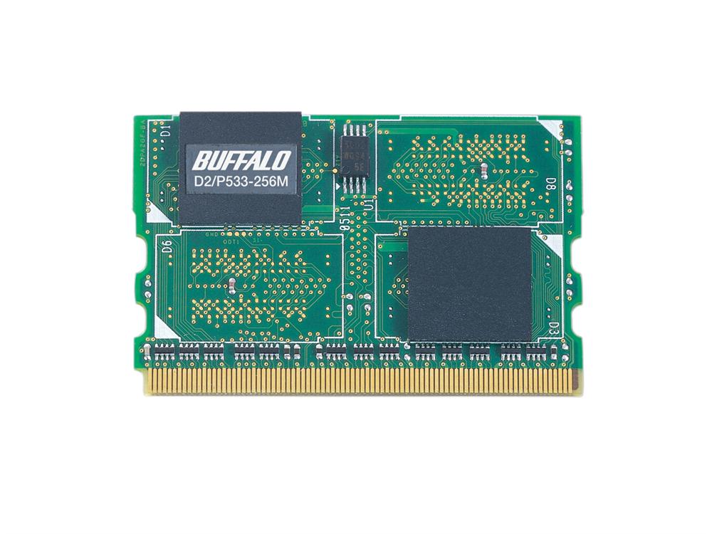 D2/P533-256M Buffalo 256MB PC2-4200 DDR2-533MHz non-ECC Unbuffered CL4 172-Pin Micro-DIMM Memory Module