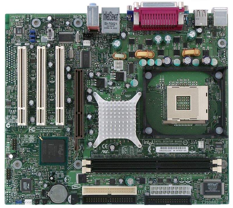 D845GERG2 Intel Motherboard Socket 478 533MHz FSB DDR micro ATX Audio Video LAN (Refurbished)