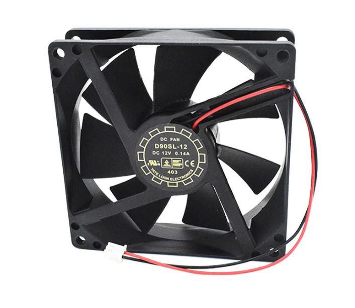 D90SL-12 Yate Loon DC 12V 0.14A 2Wire 90x90x25mm Cooling Fan