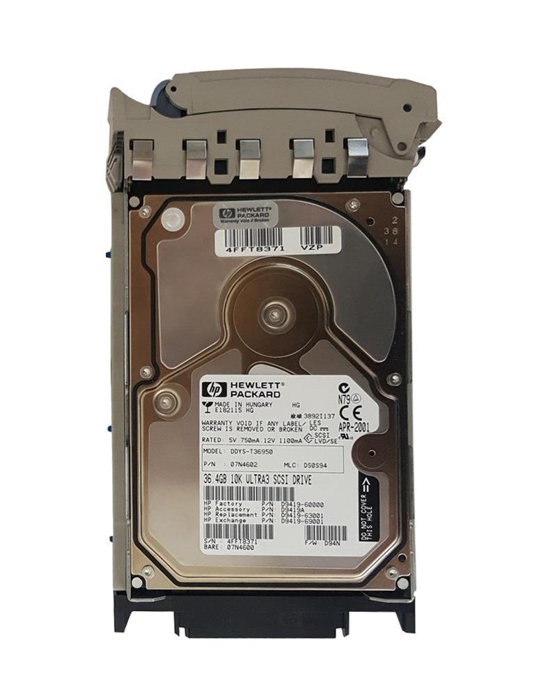 D9419-69001 HP 36.4GB 10000RPM Ultra-160 SCSI 80-Pin LVD Hot Swap 3.5-inch Internal Hard Drive with Tray