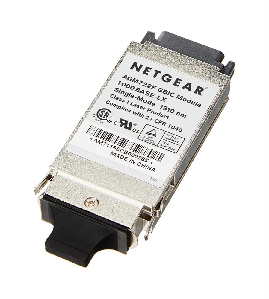 DHAGM722F NetGear ProSafe 1Gbps 1000Base-LX Single-mode Fiber 10km 1310nm Duplex SC Connector GBIC Transceiver Module
