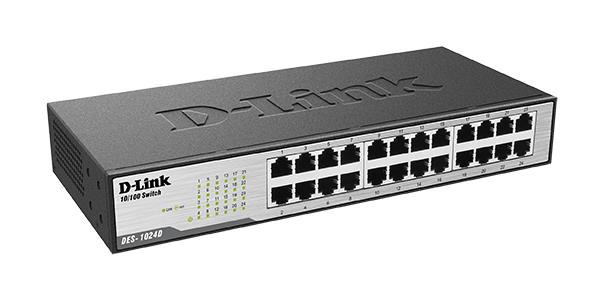 DLDES1024D D-Link 24 Port 10/100 Desktop Internal Psu (Refurbished)