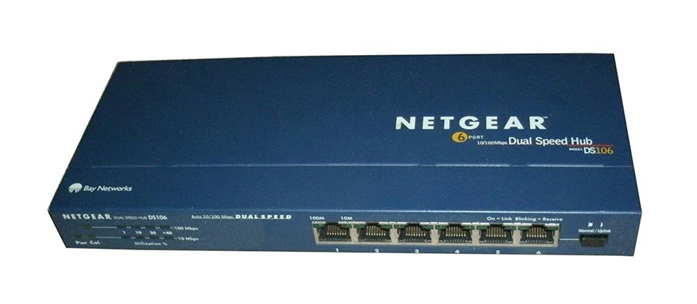 DS106 Netgear 10/100 Dual Speed Hub 6 x Ethernet Hub (Refurbished)