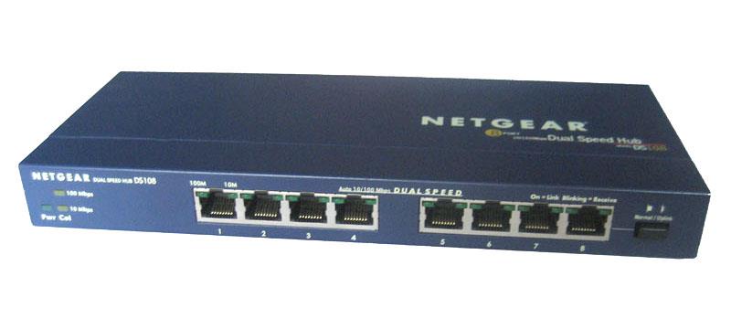 DS108 NetGear ProSafe 8-Port 10/100Mbps Dual Speed Hub (Refurbished)