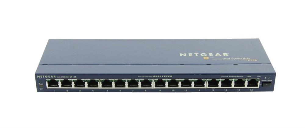 DS116 Netgear Fast Ethernet Hub 16 x Network (RJ-45) (Refurbished)