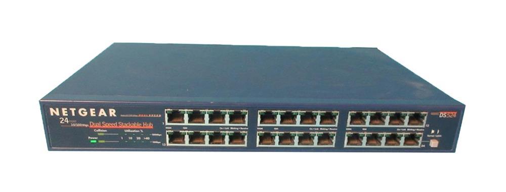 DS524 Netgear Dual Speed Stackable Hub 24 x Stackable Ethernet Hub (Refurbished)