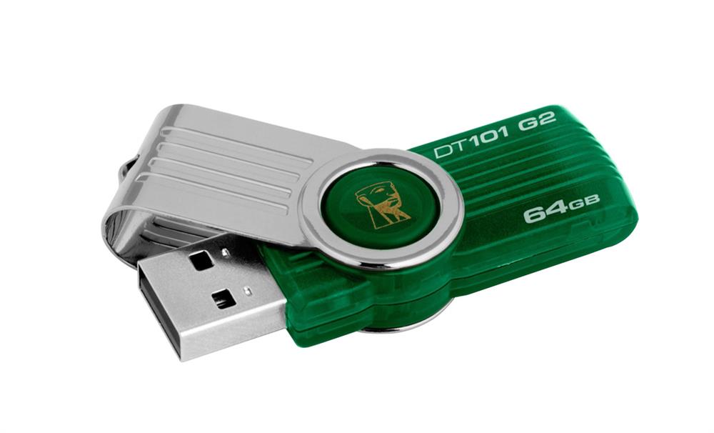 DT101G2/64GB Kingston DataTraveler 101 G2 64GB USB 2.0 Flash Drive (Green)