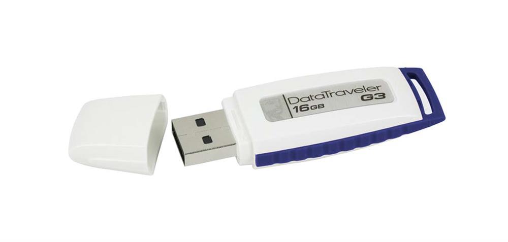 DTIG3/16GBZ Kingston DataTraveler G3 16GB USB 2.0 Flash Drive (White / Blue)