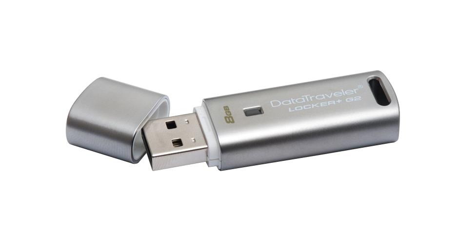DTLPG2/8GB Kingston DataTraveler Locker+ G2 8GB USB 2.0 Flash Drive with Automatic Data Security