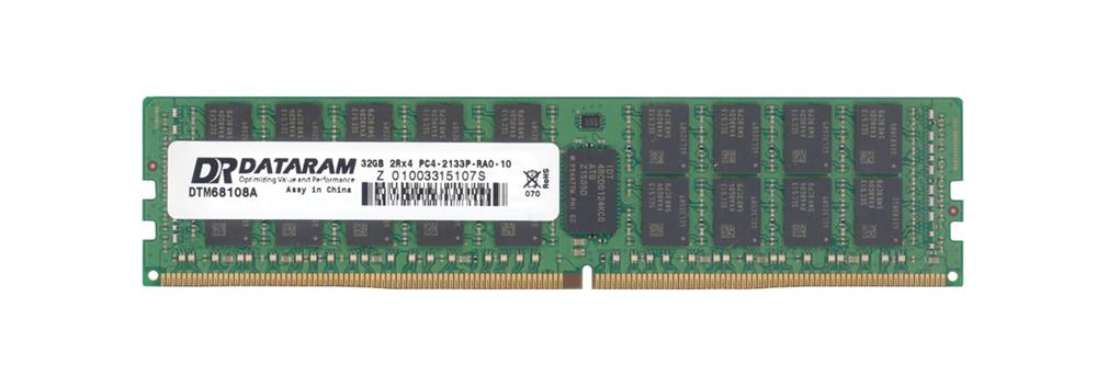 DTM68108A Dataram 32GB PC4-17000 DDR4-2133MHz Registered ECC CL15 288-Pin DIMM 1.2V Dual Rank Memory Module