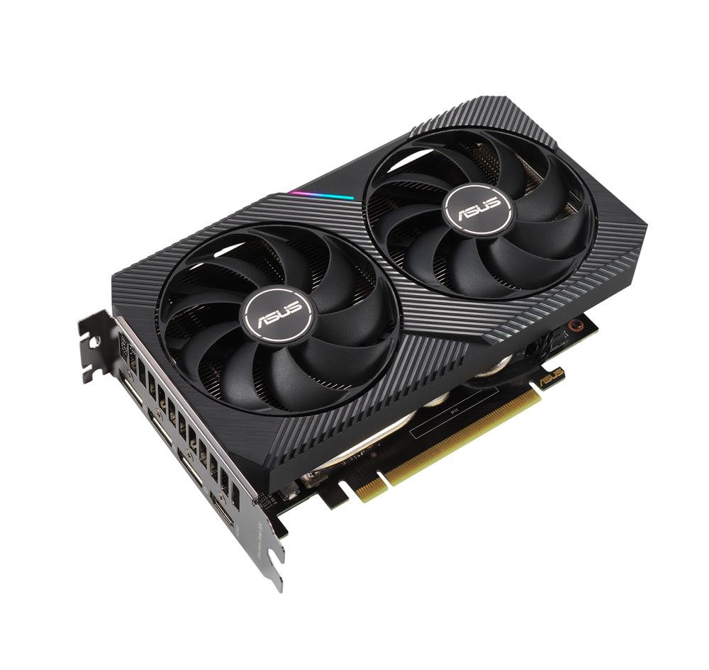 DUAL-RTX3060TI-8G-MINI-V2 ASUS Nvidia GeForce RTX 3060 Ti 8GB GDDR6 256-Bit HDMI / 3x DisplayPort PCI-Express 4.0 Video Graphics Card