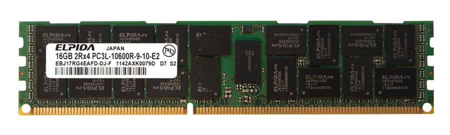 EBJ17RG4EAFD-DJ-F Elpida 16GB PC3-10600 DDR3-1333MHz ECC Registered CL9 240-Pin DIMM 1.35V Low Voltage Dual Rank Memory Module