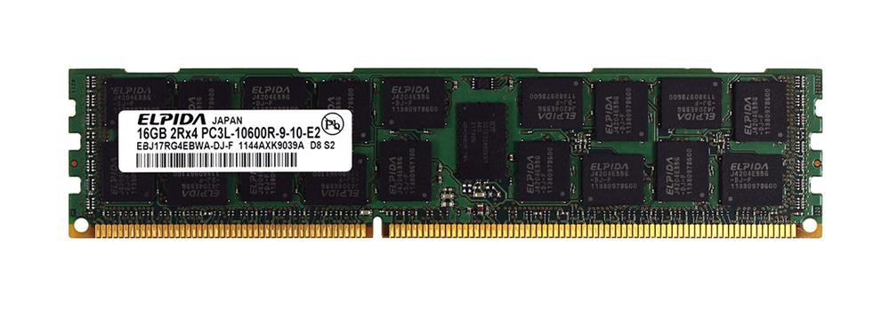 EBJ17RG4EBWA-DJ-F Elpida 16GB PC3-10600 DDR3-1333MHz ECC Registered CL9 240-Pin DIMM 1.35V Low Voltage Dual Rank Memory Module