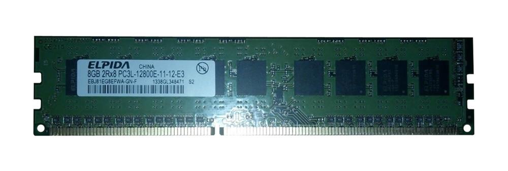 EBJ81EG8FWA-GN-F Elpida 8GB PC3-12800 DDR3-1600MHz ECC Unbuffered CL11 240-Pin DIMM 1.35V Low Voltage Dual Rank Memory Module