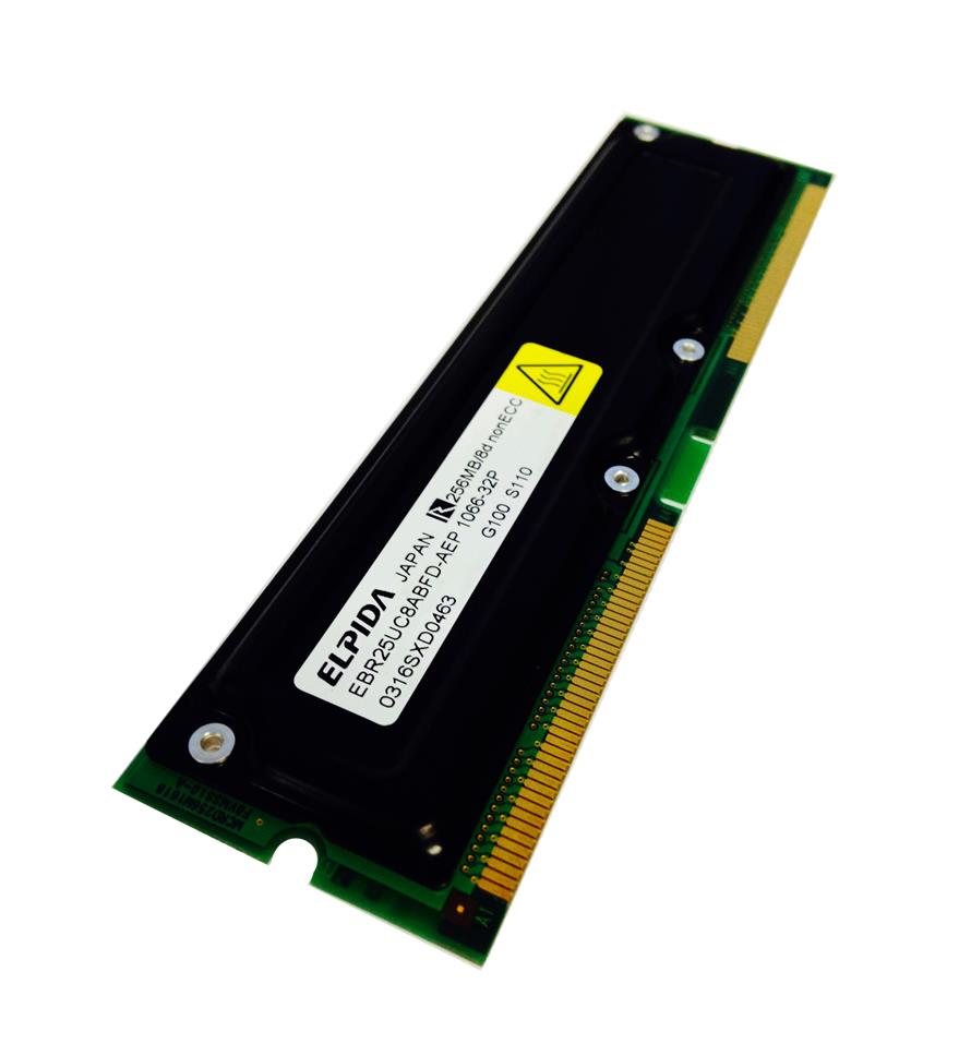 EBR25UC8ABFD-AEP-E Elpida 256MB RDRAM PC1066 1066MHz non-ECC 32ns 184-Pin RIMM Memory Module