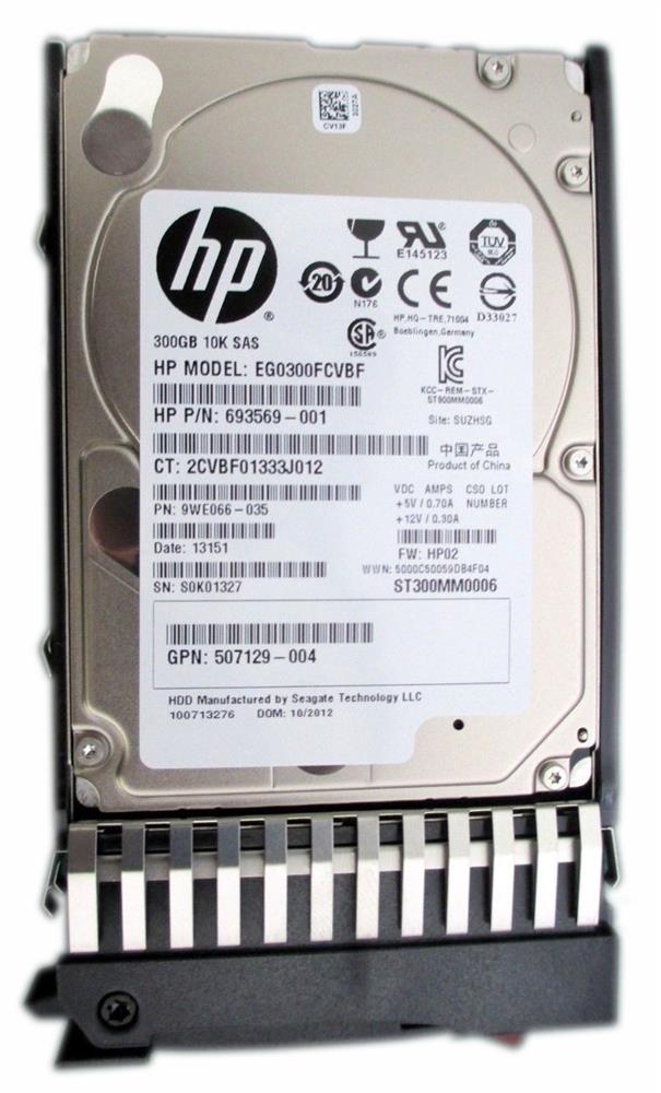 EG0300FCVBF HP 300GB 10000RPM SAS 6Gbps Dual Port Hot Swap 64MB Cache 2.5-inch Internal Hard Drive with Smart Carrier