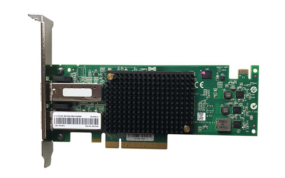 EMU-P005414 IBM Emulex Dual-Ports SFP 10Gbps Fibre Channel PCI Express Virtual Fabric Server Network Adapter