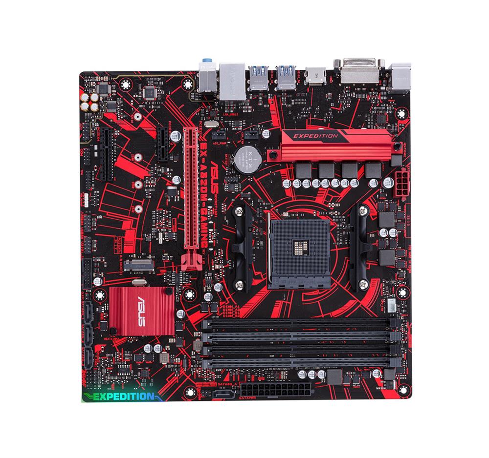 EX-A320M-GAMING ASUS Socket AM4 AMD A320 Chipset AMD Ryzen/ 7th Generation A-Series/ Athlon Processors Support DDR4 4x DIMM 4x SATA 6.0Gb/s Micro-ATX Motherboard (Refurbished)