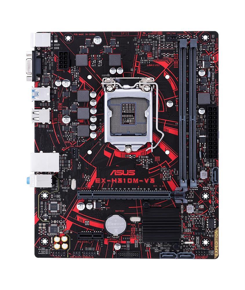 EX-H310M-V3 R2.0 ASUS Socket LGA 1151 Intel H310 Chipset 9th/8th Generation Core i7 / i5 / i3 / Pentium / Gold / Celeron Processors Support DDR4 2x DIMM 3x SATA 6.0Gb/s uATX Motherboard (Refurbished)