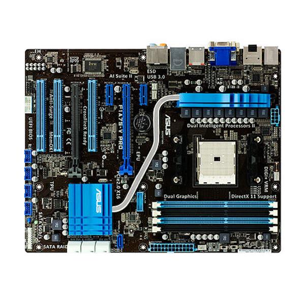 F1A75-VPRO-BO-R ASUS Socket FM1 AMD A75 Chipset AMD A-Series/ AMD E2-Series Processors Support DDR3 4x DIMM 6x SATA 6.0Gb/s ATX Motherboard (Refurbished)