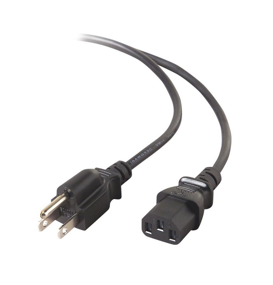 F3A104-02 Belkin PRO Series Power Cable (120 VAC) IEC 320 EN 60320 C13 (Female) NEMA 5-15 (Male) 2ft