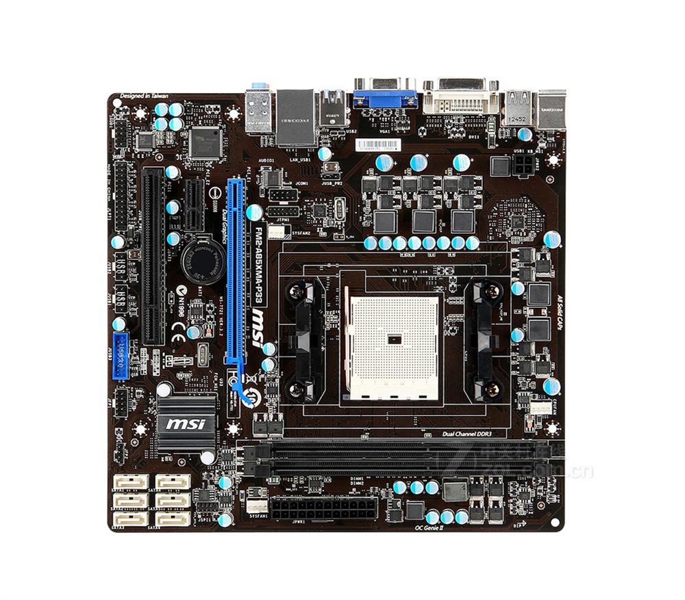 FM2-A85XMA-P33 MSI Socket FM2 AMD A85X Chipset AMD A10/A8/A6/A4-Series Processors Support DDR3 2x DIMM 6x SATA 3.0Gb/s Micro-ATX Motherboard (Refurbished)