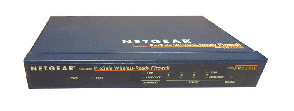 FR114WNA Netgear ProSafe FR114W 802.11b Wireless-Ready Firewall - 4 x 10/100Base-TX LAN, 1 x 10/100Base-TX (Refurbished)