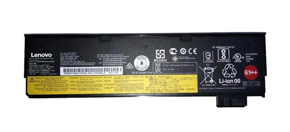 FRU01AV491 Lenovo Battery 6-Cell 48WHr Lithium-ion (Refurbished)