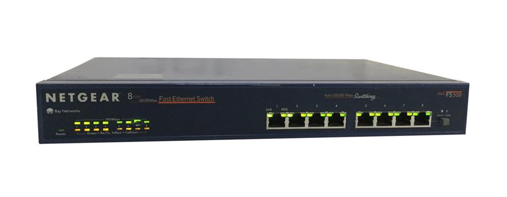 FS508 NetGear 8-Ports 10/100Base-TX Fast Ethernet Switch (Refurbished)