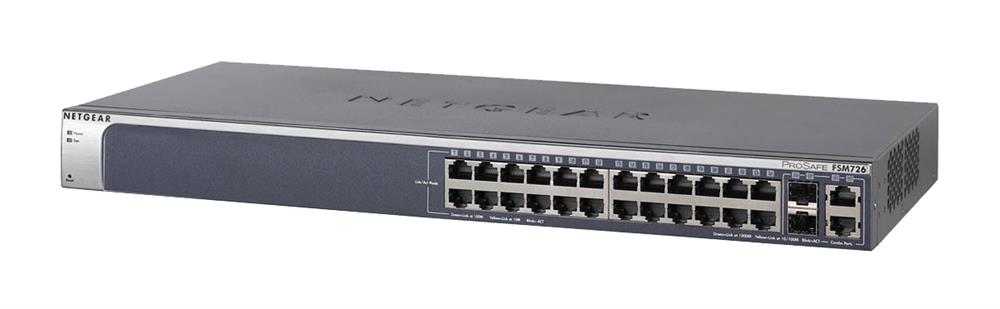 FSM726E-100NAS NetGear NetGrear ProSafe Entry Level 24-Ports Fast Ethernet 10/100 Mbps Layer 2 Managed Switch (Refurbished)