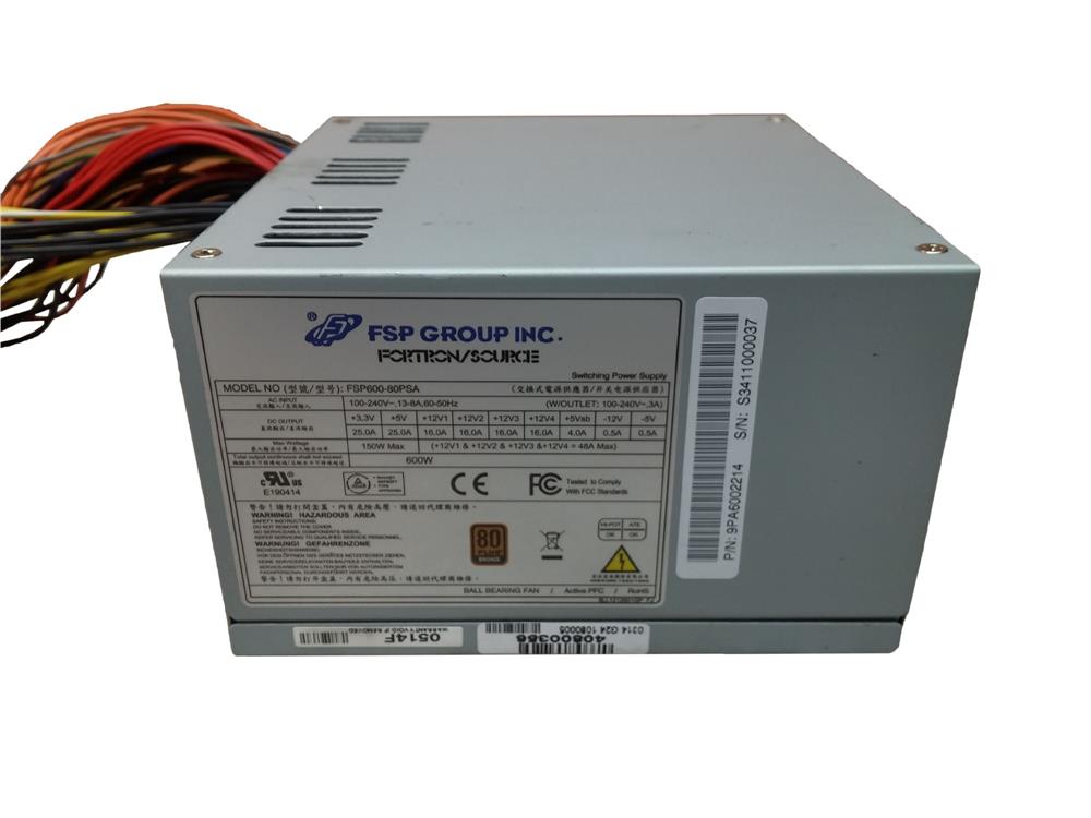FSP600-80PSA Sparkle Power 600-Watts ATX12V 80 Plus Server Power Supply