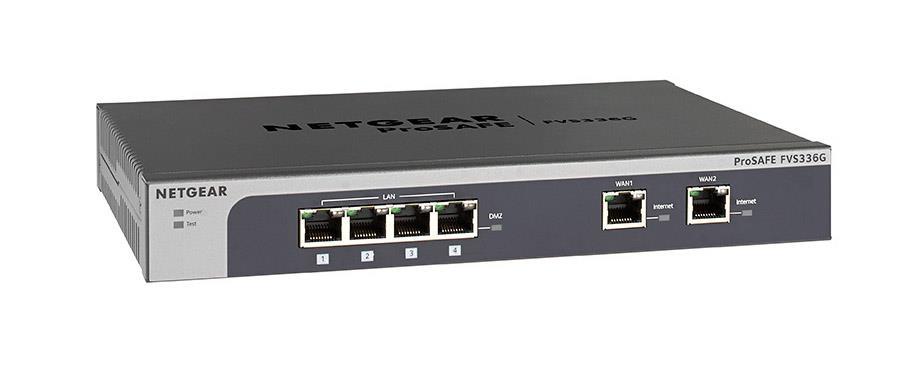 FVS336G-100NAS-A1 NetGear ProSafe 4-Ports RJ-45 10Base-T/100Base-TX/1000Base-T Gigabit Ethernet SSL VPN Firewall with 2x WAN Ports (Refurbished)