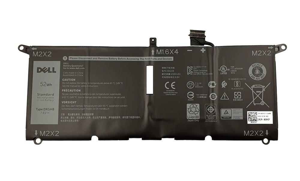 G8VCF Dell 52wh 6500 Mah 7.6v Battery Xps9370-7040slv-pus (Refurbished)