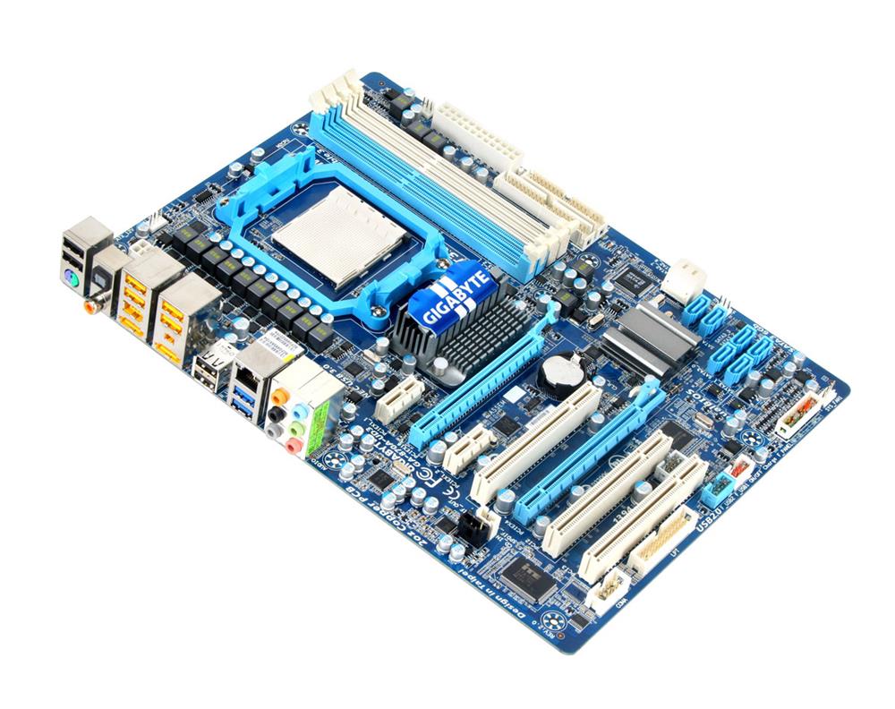 GA-870A-UD3 Gigabyte Socket AM3+ AMD 870/ SB850 Chipset AMD AM3+/ AM3 Phenom II/ Athlon II/ Processors Support DDR3 4x DIMM 6x SATA 3.0Gb/s ATX Motherboard (Refurbished)