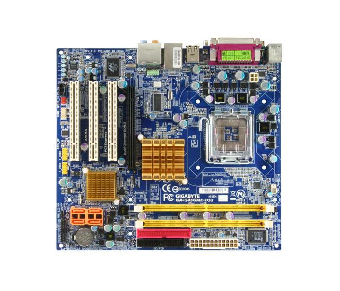 GA-945GME-DS2 Gigabyte Socket LGA 775 Intel 945G Express + ICH7 Chipset Intel Pentium 4/ Pentium 4 Extreme Edition/ Pentium Extreme Edition/ Celeron D/ Pentium D/ Core 2 Duo/ Core 2 Extreme Processors Support DDR2 2x DIMM 4x SATA 3.0Gb/s Micro-ATX Motherboard (Refurbished)