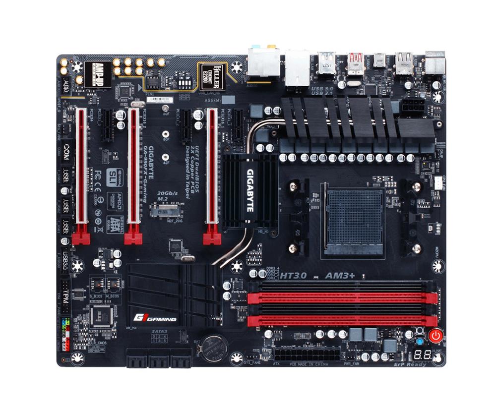 GA-990FX-GAMING Gigabyte Socket AM3+ AMD 990X/ SB950 Chipset AMD AM3+ FX/ AM3 Phenom II/ Athlon II Processors Support DDR3 4x DIMM 6x SATA 6.0Gb/s ATX Motherboard (Refurbished)