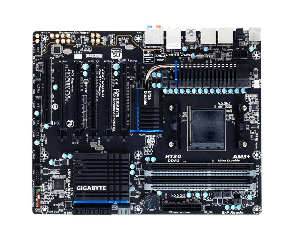 GA-990FXA-UD5Rev.3.0 Gigabyte Socket AM3+ AMD 990FX Chipset ATX Motherboard (Refurbished) GA-990FXA-UD5 Rev. 3.0
