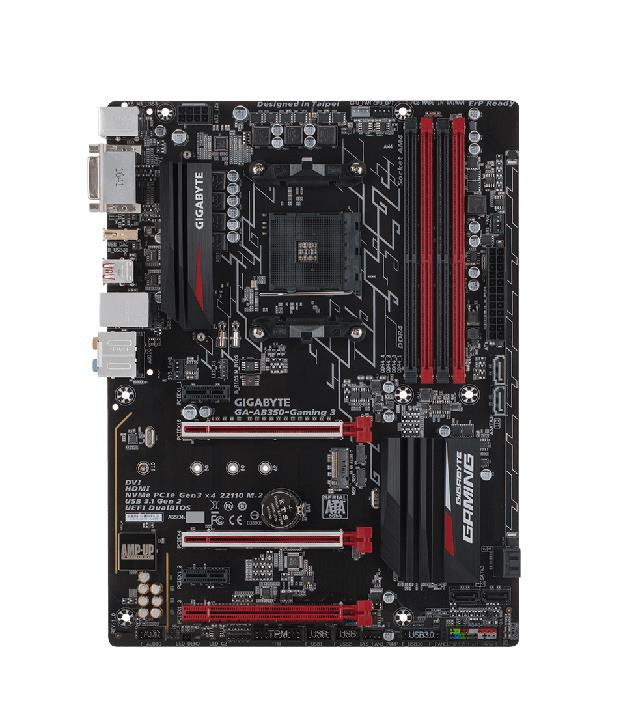 GA-AB350-Gaming 3 Gigabyte Socket AM4 AMD B350 Chipset AMD Ryzen / AMD 7th Generation A-series/ Athlon Processors Support DDR4 4x DIMM 6x SATA 6.0Gb/s ATX Motherboard (Refurbished)