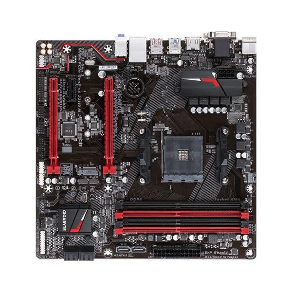 GA-AB350M-Gaming 3 (rev. 1.0) Gigabyte Socket AM4 AMD B350 Chipset AMD Ryzen 7th Generation A-Series/Athlon Processors Support DDR4 4x DIMM 6x SATA 6.0Gb/s Micro ATX Motherboard  (Refurbished)