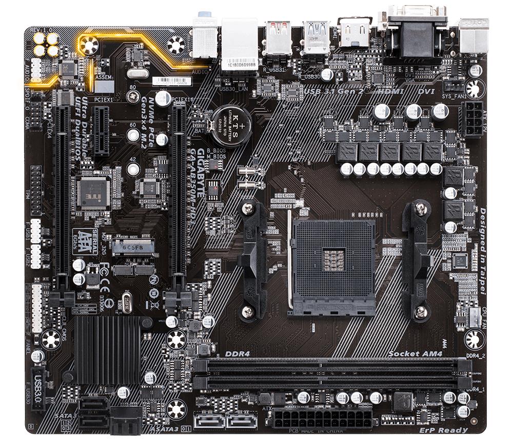 GA-AB350M-HD3 Gigabyte Socket AM4 AMD B350 Chipset AMD Ryzen / AMD 7th Generation A-series/ Athlon Processors Support DDR4 2x DIMM 6x SATA 6.0Gb/s Micro-ATX Motherboard (Refurbished)