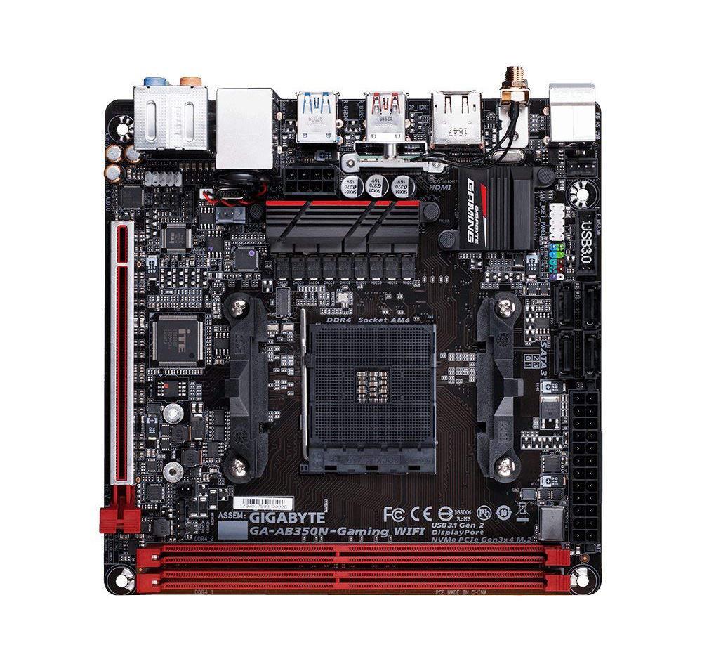 GA-AB350N-Gaming WIFI rev. 1.0 Gigabyte Socket AM4 AMD B350 Chipset AMD Ryzen / AMD 7th Generation A-series/ Athlon Processors Support DDR4 2x DIMM 4x SATA 6.0Gb/s Mini-ITX Motherboard (Refurbished)