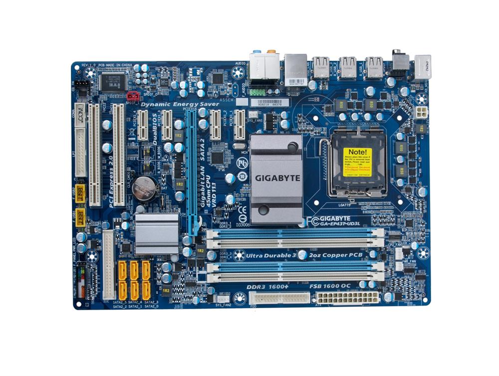 GA-EP43T-UD3L Gigabyte Socket 775/ Intel P43/ DDR3/ A&GbE/ ATX Motherboard (Refurbished)