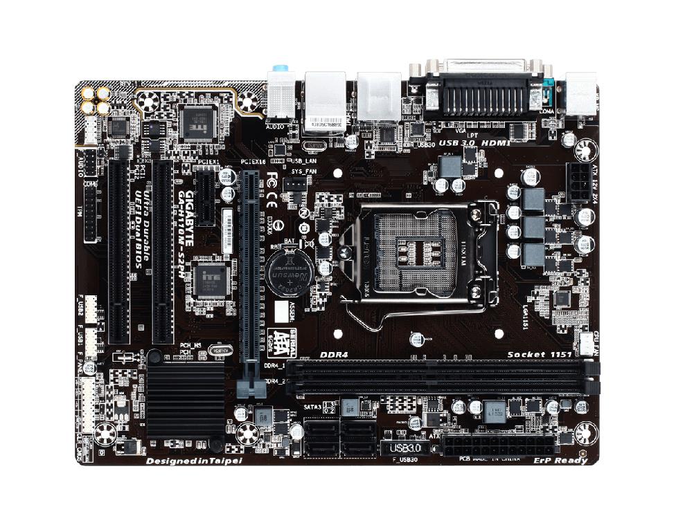 GA-H110M-S2PH(rev.1.0) Gigabyte Socket LGA 1151 Intel H110 Express Chipset 7th/6th Generation Core i7 / i5 / i3 Processors Support DDR4 2x DIMM 4x SATA 6.0Gb/s Micro-ATX Motherboard (Refurbished) GA-H110M-S2PH (rev. 1.0)
